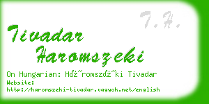 tivadar haromszeki business card